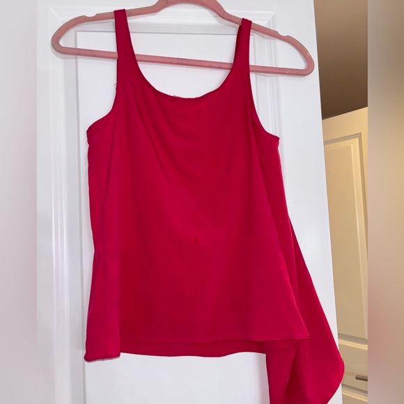 Satin tank top with one ruffle, pink - Picture 2 of 2